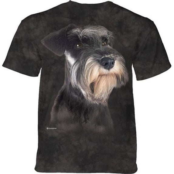 The Mountain 1065671 Grey Mini Schnauzer Portrait Adult Classic Tee - Medium