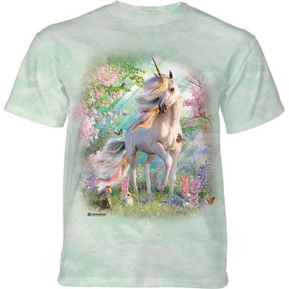 The Mountain 1566023 Green Enchanted Unicorn Youth Classic Tee - Extra Large