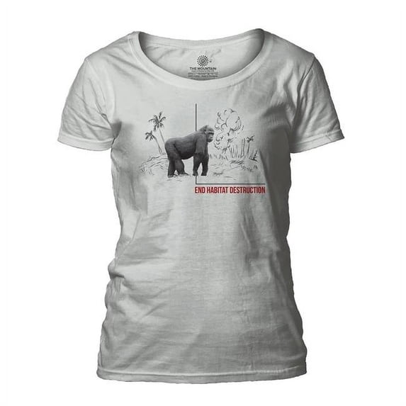 The Mountain 2755780 Grey Habitat Gorilla Ladies Scoop Neck T-Shirt - Small