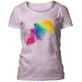 thumbnail image 1 of The Mountain 27915700024 Pink Rainbow Watercolor Profile Ladies Scoop Neck T-Shirt - 2XL, 1 of 1