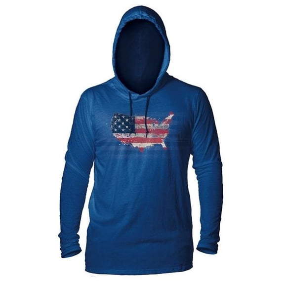 The Mountain 49658707424 Blue USA American Paint Adult T-Shirt Hoodie - 2XL