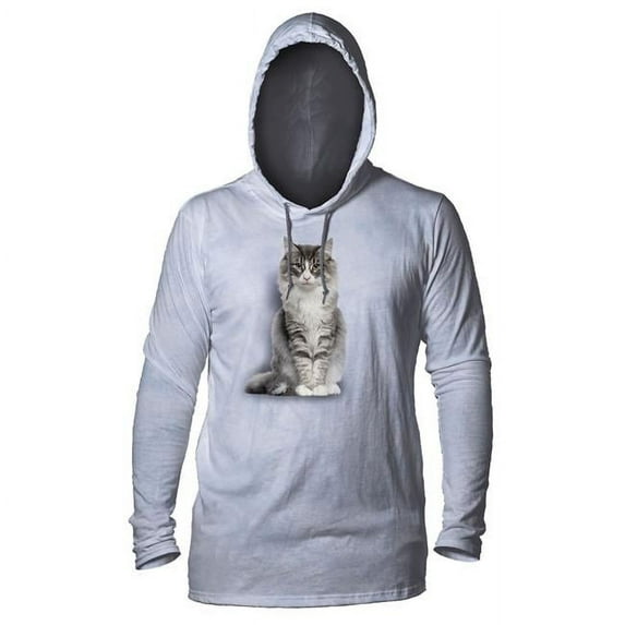 The Mountain 4966011 Blue Norwegian Forest Cat Adult T-Shirt Hoodie - Medium