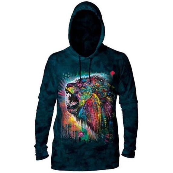 The Mountain 49916900423 Green South African Lion Adult T-Shirt Hoodie - Extra Large