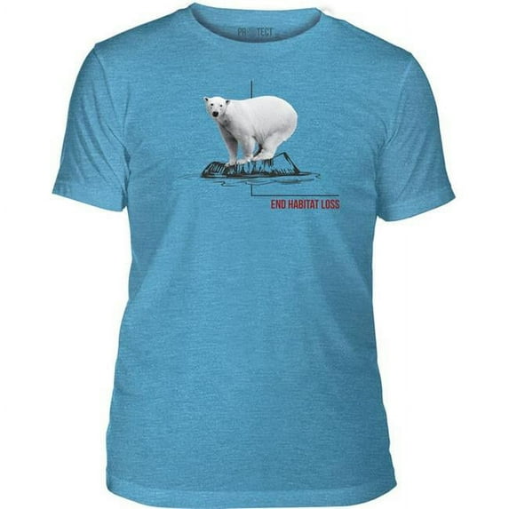 The Mountain 54557309152 Caribbean Blue Habitat Polar Bear Tri-Blends T-Shirt - Large