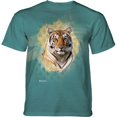 thumbnail image 1 of The Mountain 54652507441 Teal Modern Safari Tiger Tri-Blends T-Shirt - Medium, 1 of 1