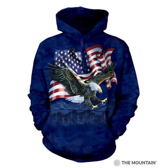 The Mountain 7210012 Eagle Talon Flag HSW Hoodies - Blue - Large