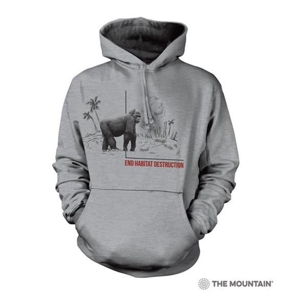 The Mountain 7255781 Grey Habitat Gorilla Hoodie - Medium