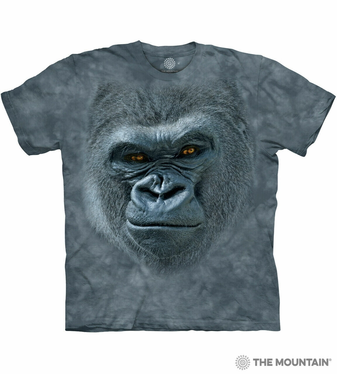 The Mountain Adult Unisex Blue Smiling Gorilla Wildlife Graphic T