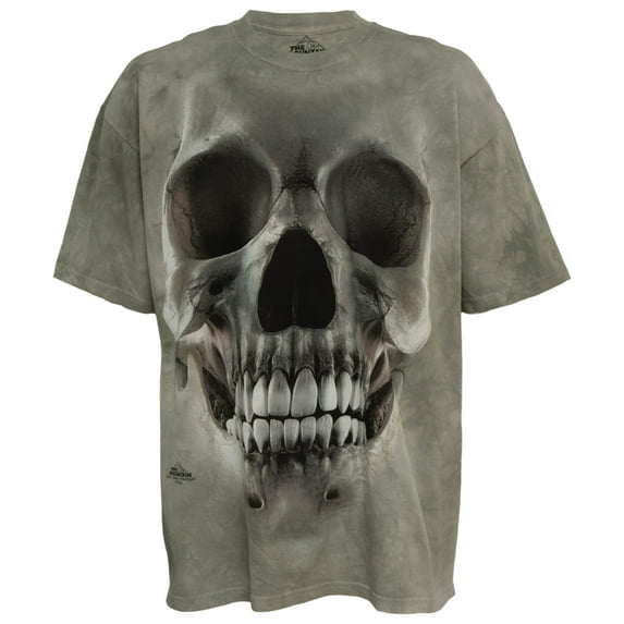 The Mountain Big Face Skull Men's Graphic Short Sleeve T-Shirt in Brown, XL