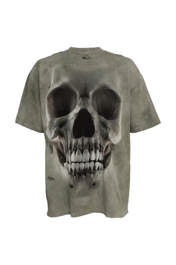 Big Face Skull Men's Graphic Short Sleeve T-Shirt in Brown, XL