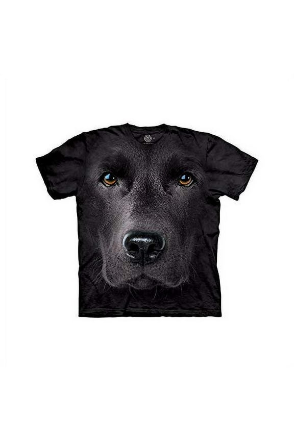 Black Lab Face Adult T-Shirt, Black, Small