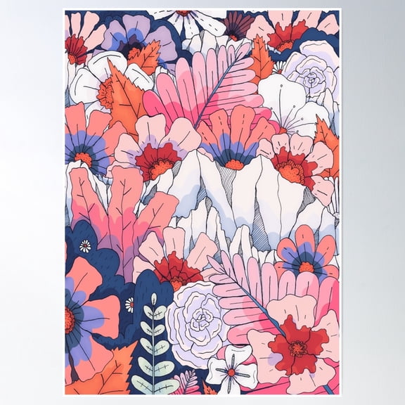 The Mountain Flowers Poster Wall Art, Modern Wall Decor, 8x12 UNFRAMED