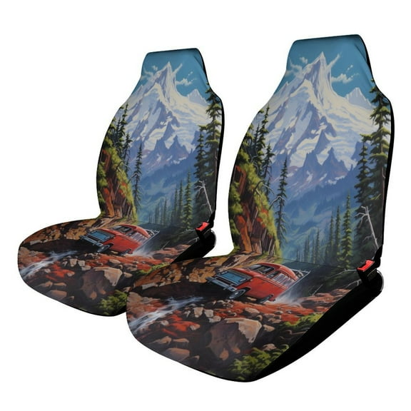 The Mountain Is Calling Car Seat Covers,Universal Auto Front Seats Protector Fits for Car,SUV Sedan,Truck