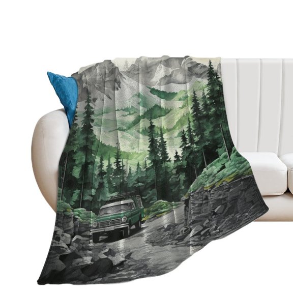 The Mountain Is Calling Print Blanket Warm Throw Blanket Soft Flannel Lightweight Throw Blankets Couch Bed Travel Bedding Room Decor for Kids Teens Adults