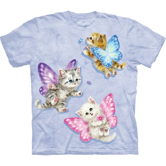 The Mountain Kids 100% Cotton Butterfly Kitten Novelty T-Shirt NEW