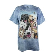 The Mountain Mens Dog Selfies Graphic Print Short Sleeve T-Shirt in Blue, 2XL