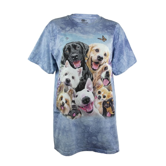 The Mountain Men's Dog Selfies Graphic Print Short Sleeve T-Shirt in Blue, 2XL