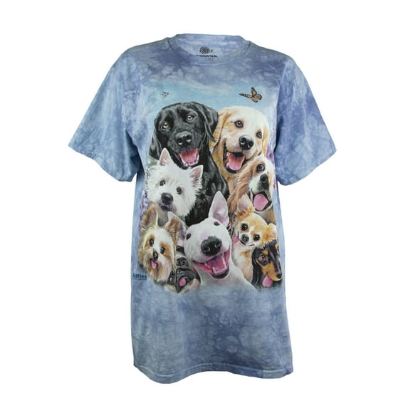 The Mountain Men's Dog Selfies Graphic Short Sleeve T-Shirt in Blue, Medium