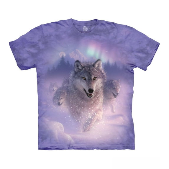 The Mountain Northern Lights Adult T-Shirt, Purple, 3XL