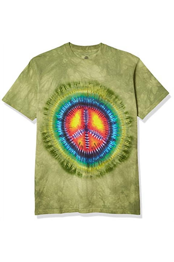 Peace Tie Dye Adult T-Shirt, Green, Medium