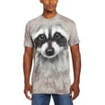 thumbnail image 1 of The Mountain Raccoon Face Adult T-Shirt, Grey, Medium, 1 of 2