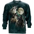 thumbnail image 1 of The Mountain T-Shirt; Long Sleeve Three Wolf Moon Glow Canine Tie Dye Shirt, 1 of 2