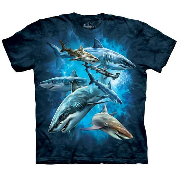 The Mountain T-Shirt Shark Collage Fish Tie Dye Shirt