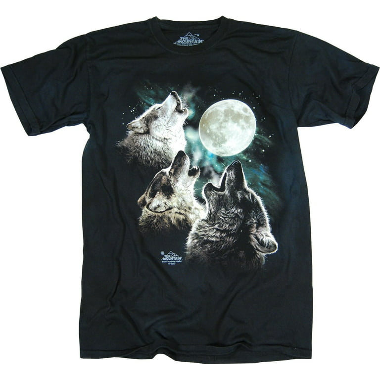 The Mountain T-Shirt Three Wolf Moon Canine Tie Dye Shirt