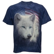 The Mountain Unisex Patriotic White Wolf, Large