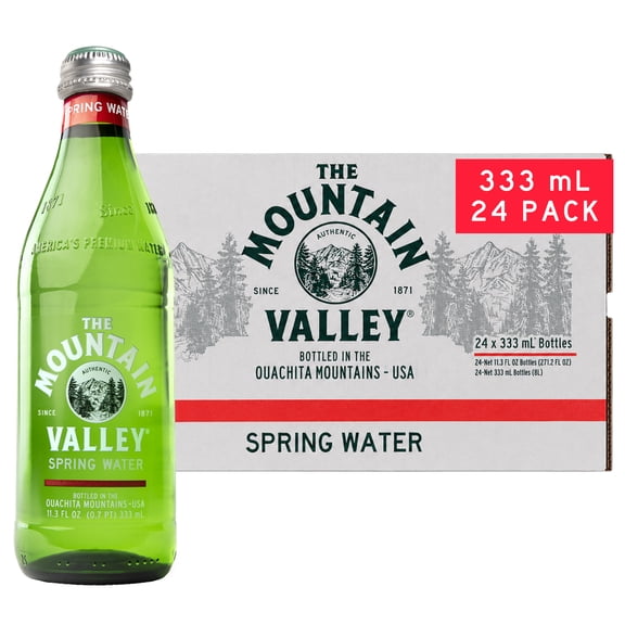 Mountain Valley Spring Still Water, 333 mL Glass Bottles, 24-pack