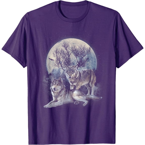 The Mountain Wolf Native American Wolf Wolves Lover Unisex T-Shirt for Men Women Kids Toddler,Purple Color,Size XL