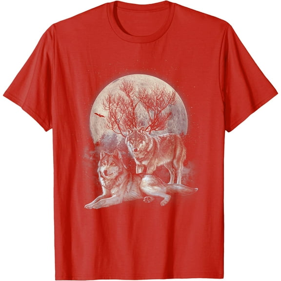 The Mountain Wolf Native American Wolf Wolves Lover Unisex T-Shirt for Men Women Kids Toddler,Red Color,Size 3T