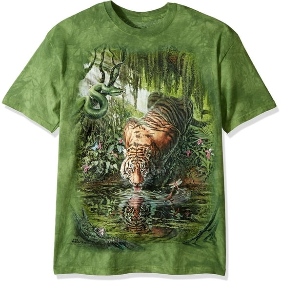 The Mountain mens Enchanted Tiger T Shirt, Green, Large US