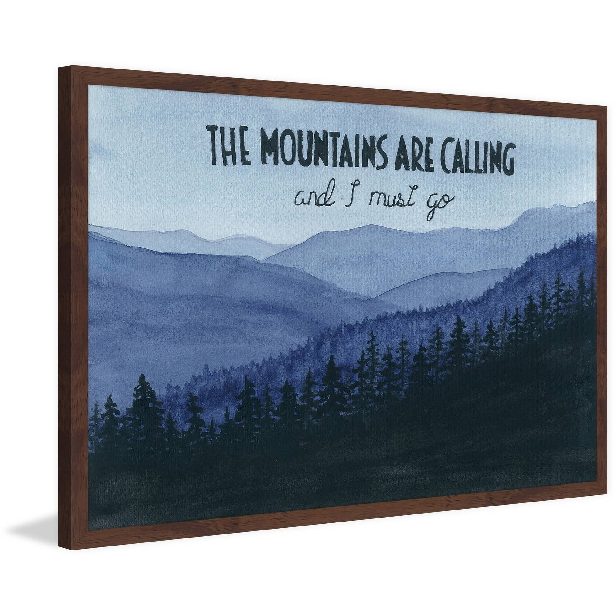 The Mountains Are Calling Blue Landscape Canvas Print