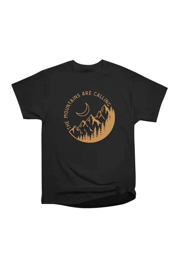 The Mountains Are Calling Golden T-Shirt Tee Gift For Him Merch For Her Apparel For Friend