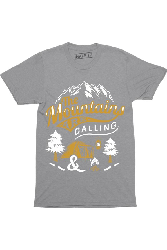 The Mountains Are Calling I Must Go - Camping Men's T-Shirt
