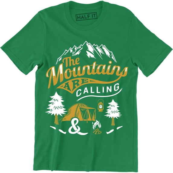 The Mountains Are Calling I Must Go - Camping Men's T-Shirt