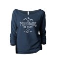 thumbnail image 1 of The Mountains Are Calling I Must Go Women's Fashion Slouchy 3/4 Sleeves Raglan Lightweight Sweatshirt Navy Small, 1 of 3