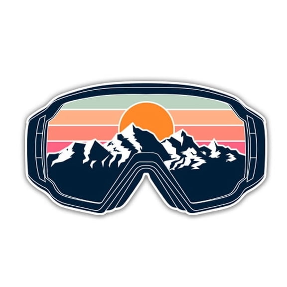 The Mountains Are Calling Ski Snowboard Mask - 3" Vinyl Sticker - For Car Laptop Water Bottle Phone - Waterproof Decal