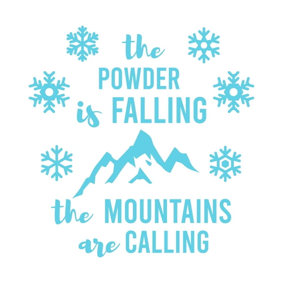The Mountains Are Calling Skiing Snow Lovers Quote Vinyl Wall Decal Wall Art Sticker Designs Vinyl Stickers For Home House Walls Rooms Windows Bedroom Decoration Size (20x20 inch)