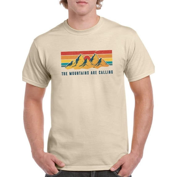 The Mountains Are Calling T-Shirt Men -Smartprints Designs, Male 4X-Large