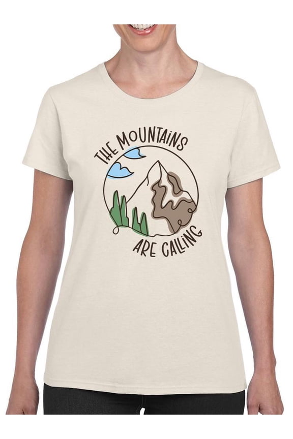 The Mountains Are Calling. T-Shirt Women -Smartprints Designs, Female Large