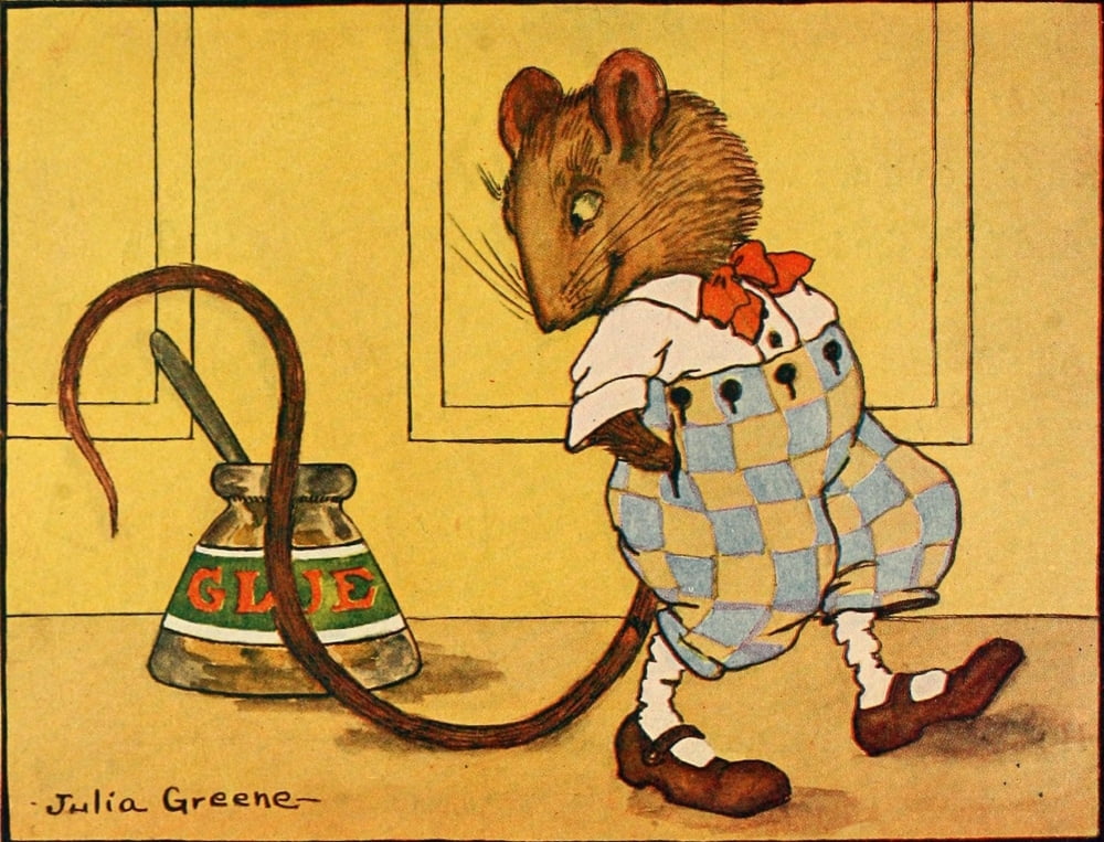 The Mouses Tail c1917 Sticks his tail back on Canvas Art - Julia Greene (24 x 36)