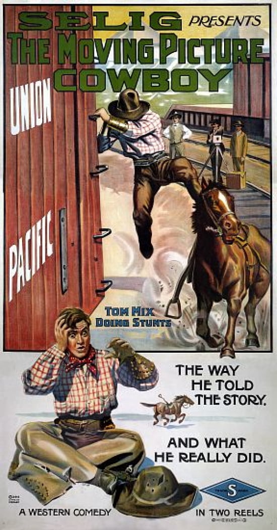 The Moving Picture Cowboy Selig Tom Mix Canvas Art - (36 x 54)