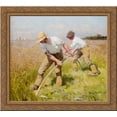thumbnail image 1 of The Mowers 21x20 Gold Ornate Wood Framed Canvas Art by Clausen, Sir George, 1 of 2