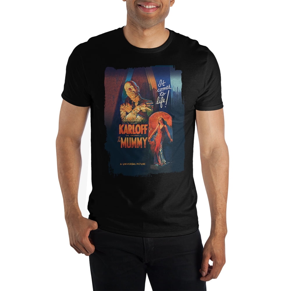 The Mummy Classic Monsters Horror Movie Mens Black Graphic Tee-XX-Large