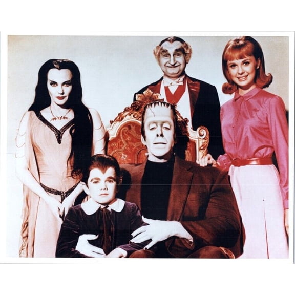 The Munsters Herman Poses With The Full cast 8x10 Photograph