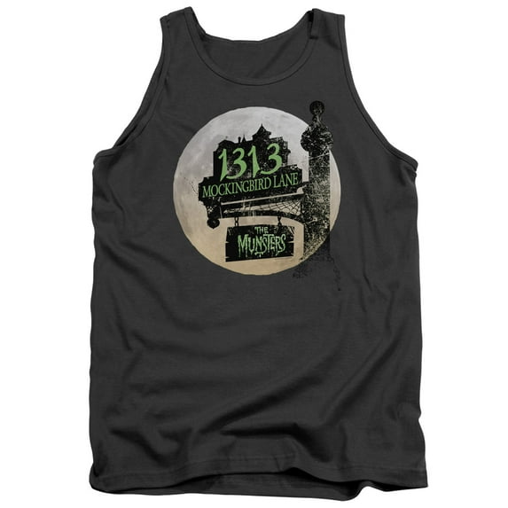 The Munsters Moonlit Address Adult Tank Top Charcoal