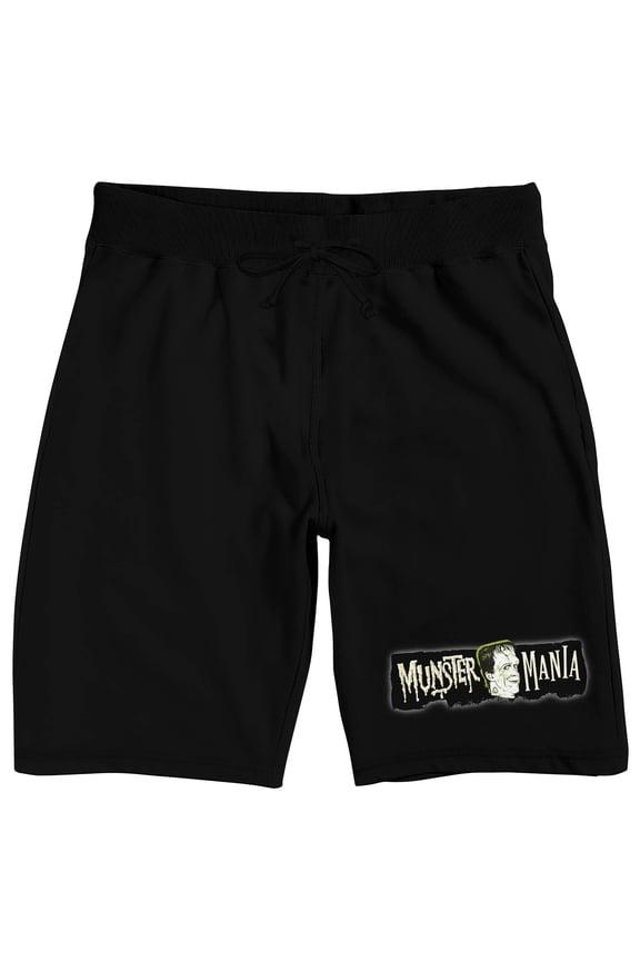 The Munsters Munster Mania Men's Black Sleep Pajama Shorts-Large