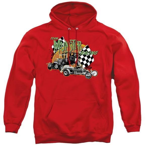 The Munsters Munster Racing Unisex Adult Pull-Over Hoodie, Red, Medium